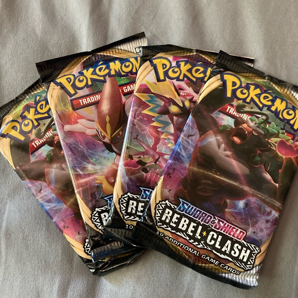 4x Factory Sealed Rebel Clash Pokémon TCG Booster Packs